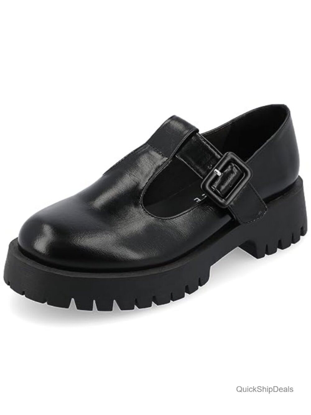 Journee Collection Suvi Vegan Leather T-Strap Mary Jane Flats Women's Shoes